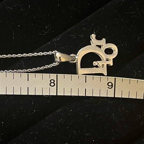 Dior Silver Pendant Necklace .925 Italy Sterling Silver Chain w/Extender - Picture 8 of 17